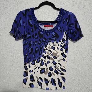 Red by BKE Womens Y2K 90's Animal Print Chain Top Size M Artsy Eclectic Baddie